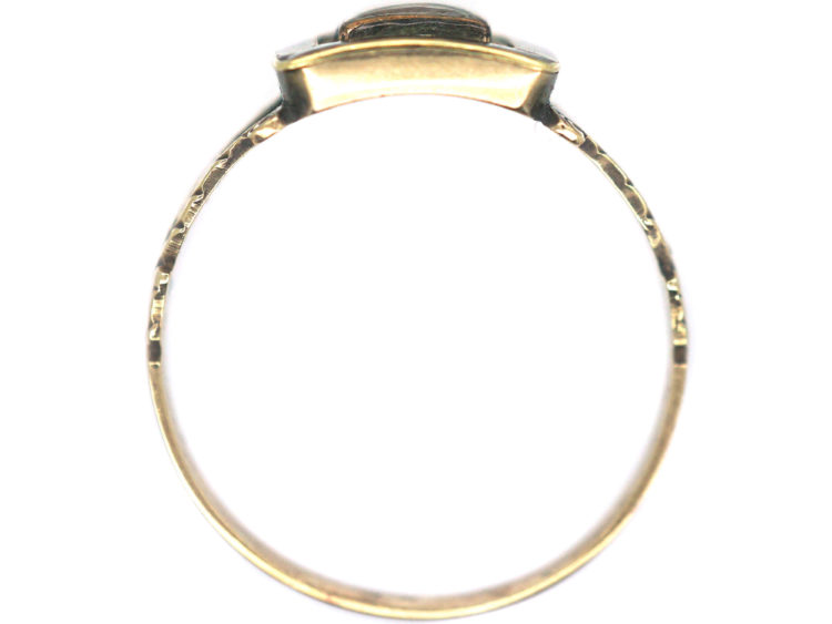 Georgian 9ct Gold & Black Enamel Memorial Ring