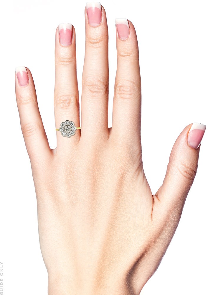 18ct Gold & Platinum Diamond Daisy Cluster Ring