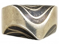 German Art Deco Silver & Niello Ring
