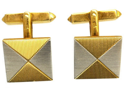 Two Colour 18ct Gold Envelope Design Cufflinks