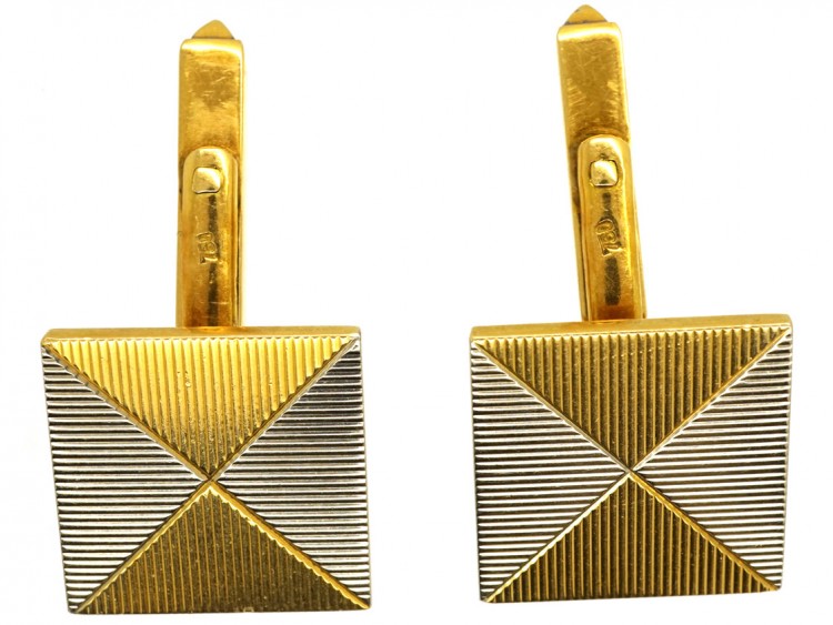 Two Colour 18ct Gold Envelope Design Cufflinks