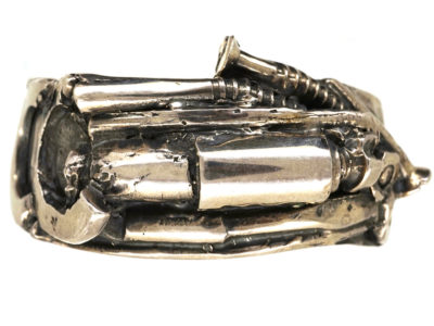 French Silver Punk Bangle