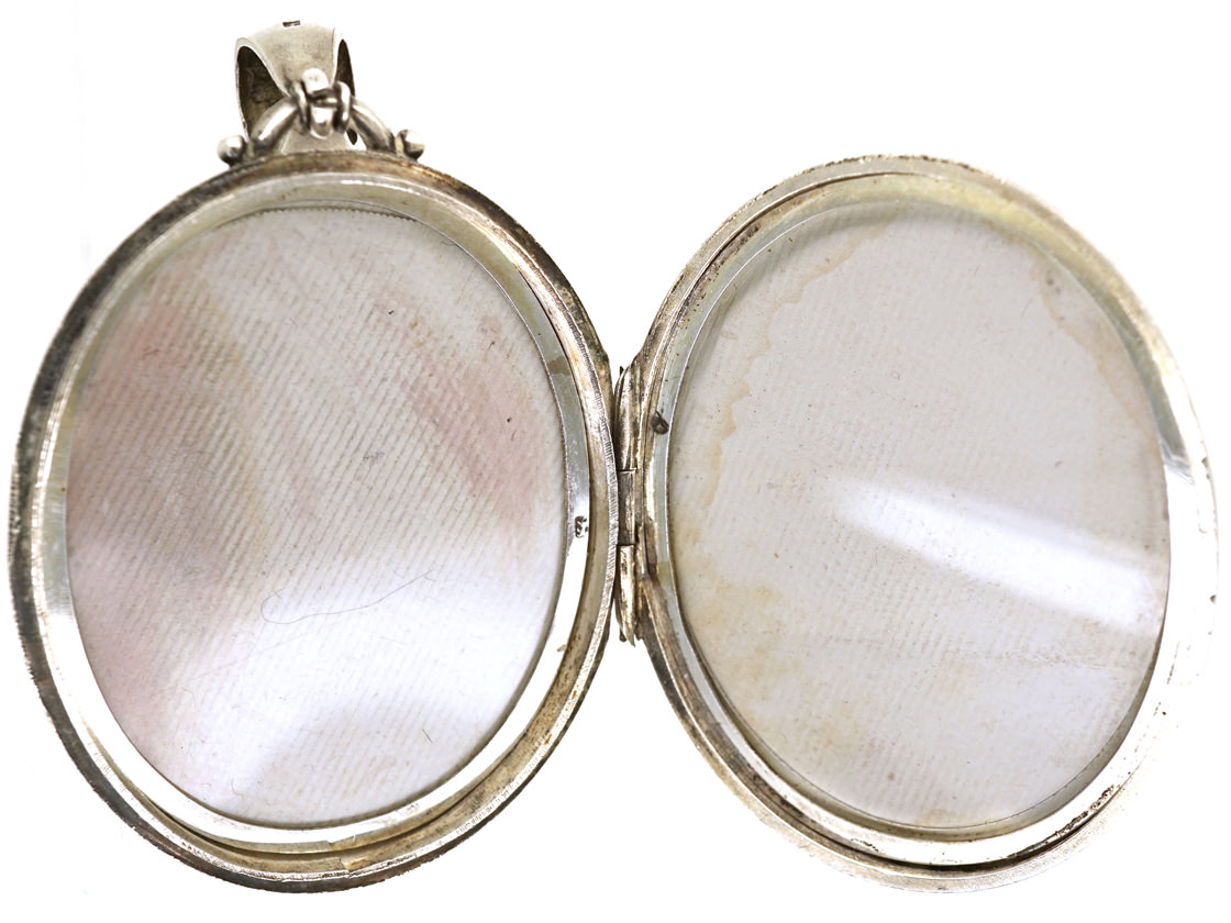 Victorian Silver & Gold Overlay V Design Oval Locket (745H) | The ...