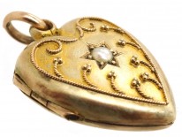 Edwardian 9ct Gold & Pearl Heart Locket