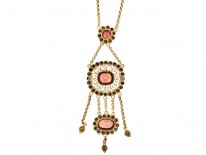 Early 19th Century 14ct Gold & Tourmaline Pendant on Chain