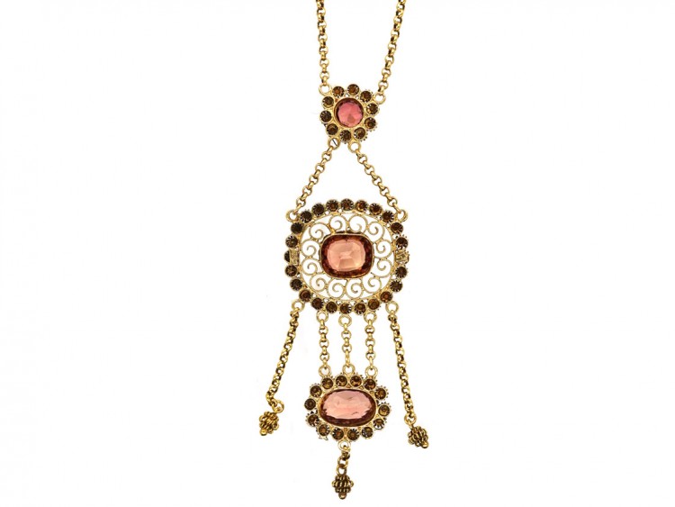 Early 19th Century 14ct Gold & Tourmaline Pendant on Chain