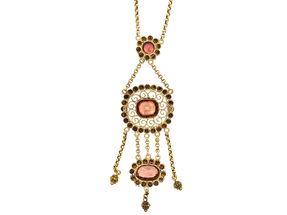 Early 19th Century 14ct Gold & Tourmaline Pendant on Chain (727H) | The ...