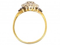 Edwardian 18ct Gold Diamond Cluster Ring With Diamond Shoulders