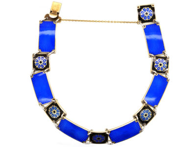 Norwegian Silver Gilt & Blue & Black Enamel Bracelet