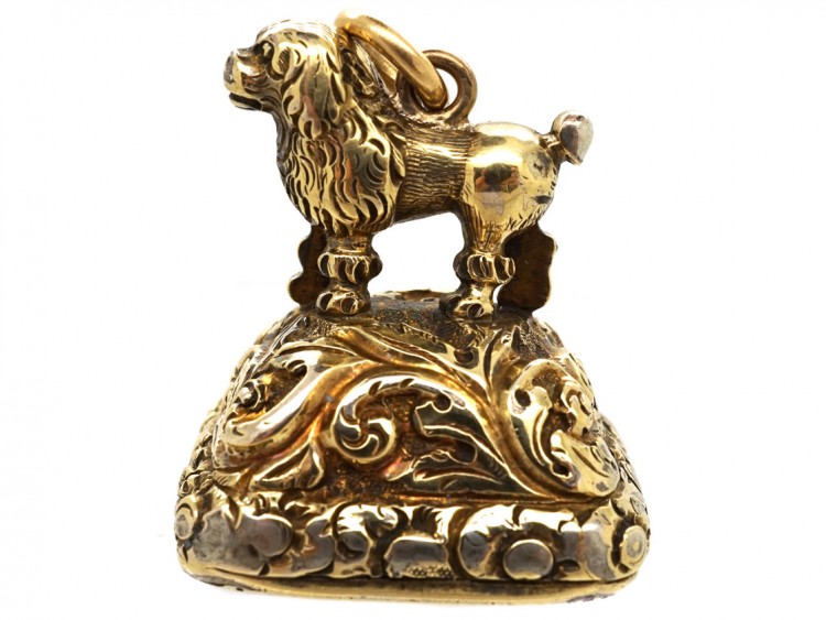 Georgian Gold Cased Seal With King Charles Spaniel