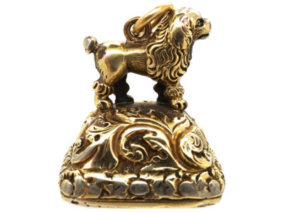Georgian Gold Cased Seal With King Charles Spaniel