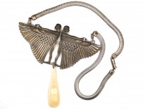 Large Silver Egyptian Revival Necklace