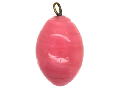 Spun Pink Glass Egg  Charm