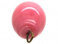 Spun Pink Glass Egg  Charm