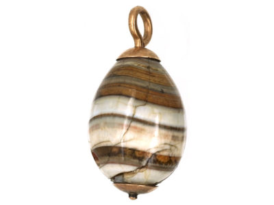 Striped Agate Egg Pendant