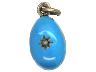 Russian Silver & Blue Enamel Easter Egg