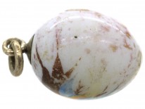 Porcelain Egg Charm With Swallows Motif