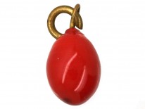 Tiny Red Glass Egg Charm