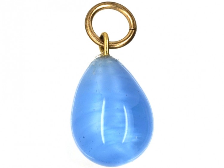 Pale Blue Spun Glass Egg Charm