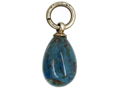 Small Silver & Blue Agate Easter Egg