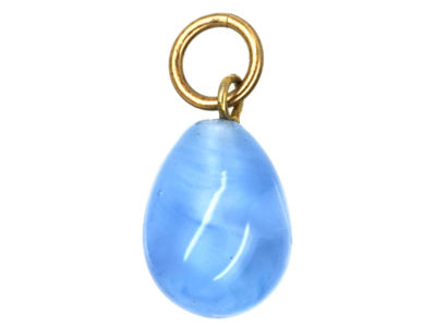 Pale Blue Spun Glass Egg Charm