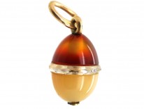 Russian Gold, Carnelian & Rock Crystal Egg