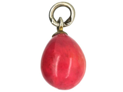 Russian Silver & Red Stone Egg