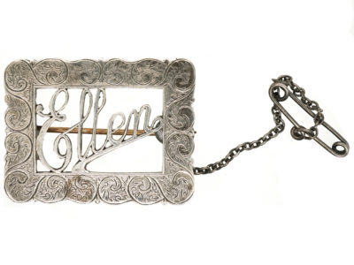 Edwardian Silver Name Brooch Ellen