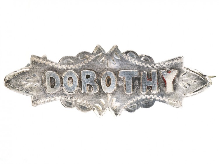 Edwardian Silver Name Brooch Dorothy