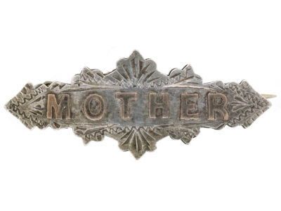 Edwardian Silver & Gold Overlay Name Brooch Mother