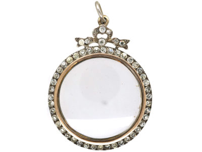 Edwardian Large Silver & Paste Locket Pendant