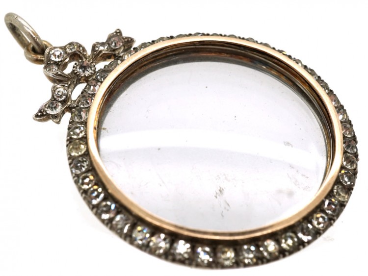 Edwardian Large Silver & Paste Locket Pendant