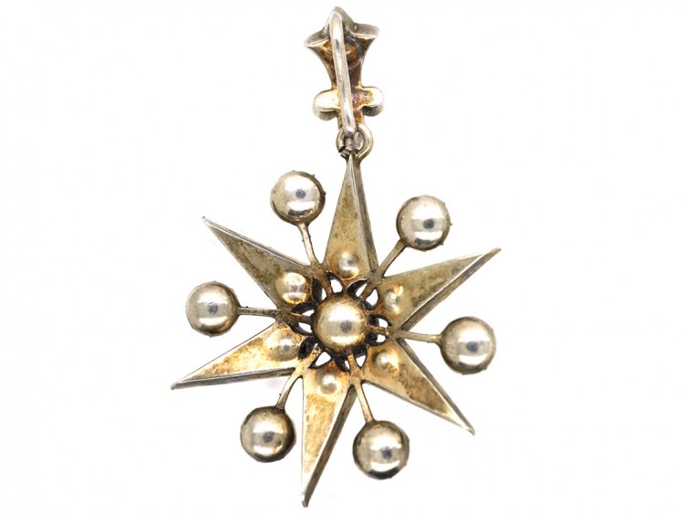 Victorian Silver & Paste Star Pendant
