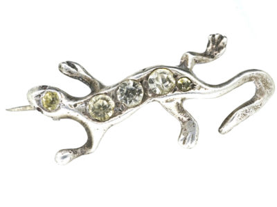 Small Silver & Paste Lizard Brooch