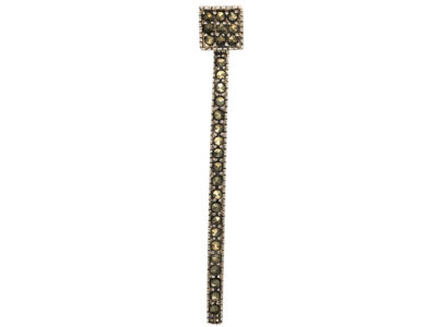 Silver & Marcasite Drop Pendant