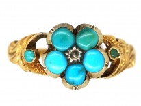 Regency 15ct Gold & Turquoise Forget Me Not Ring