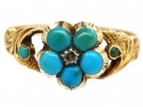 Regency 15ct Gold & Turquoise Forget Me Not Ring