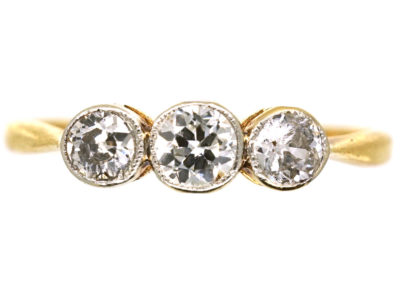 18ct Gold & Platinum Three Stone Diamond Ring