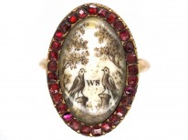 Georgian Gold Memorial Ring With Two Doves