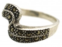 Silver & Marcasite Wave Design Ring