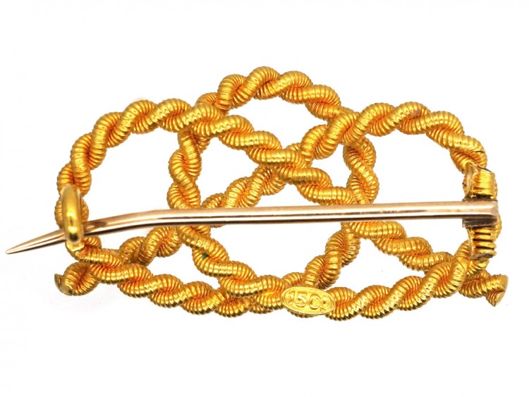 Victorian 15ct Gold Lover's Knot Brooch
