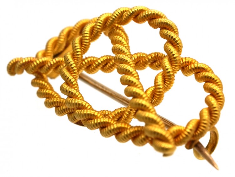 Victorian 15ct Gold Lover's Knot Brooch