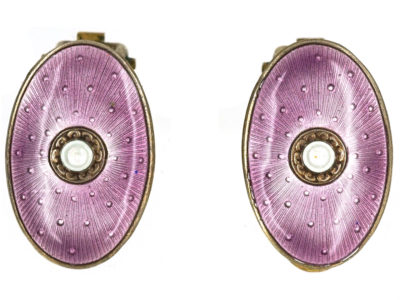 Silver & Enamel Earrings by J. Tostrup