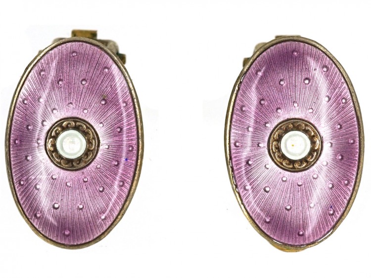 Silver & Enamel Earrings by J. Tostrup