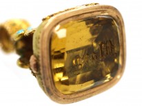 Regency Two Colour 15ct Gold Seal With Mary Engraved on a Citrine Base