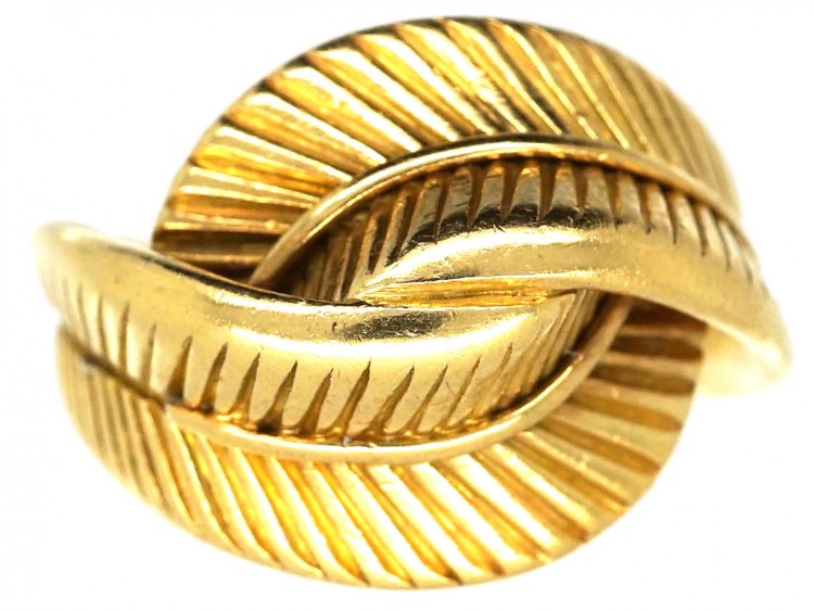 18ct Gold Van Cleef & Arpels Double Leaf Twist Ring