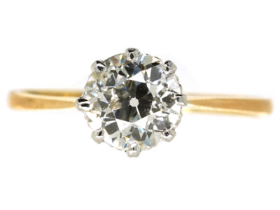 18ct Gold & Platinum Diamond Solitaire Ring