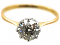 18ct Gold & Platinum Diamond Solitaire Ring