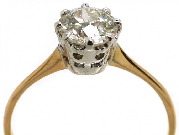 18ct Gold & Platinum Diamond Solitaire Ring