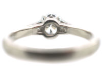Millenium Platinum & Diamond Solitaire Ring With Diamond Baguette Shoulders